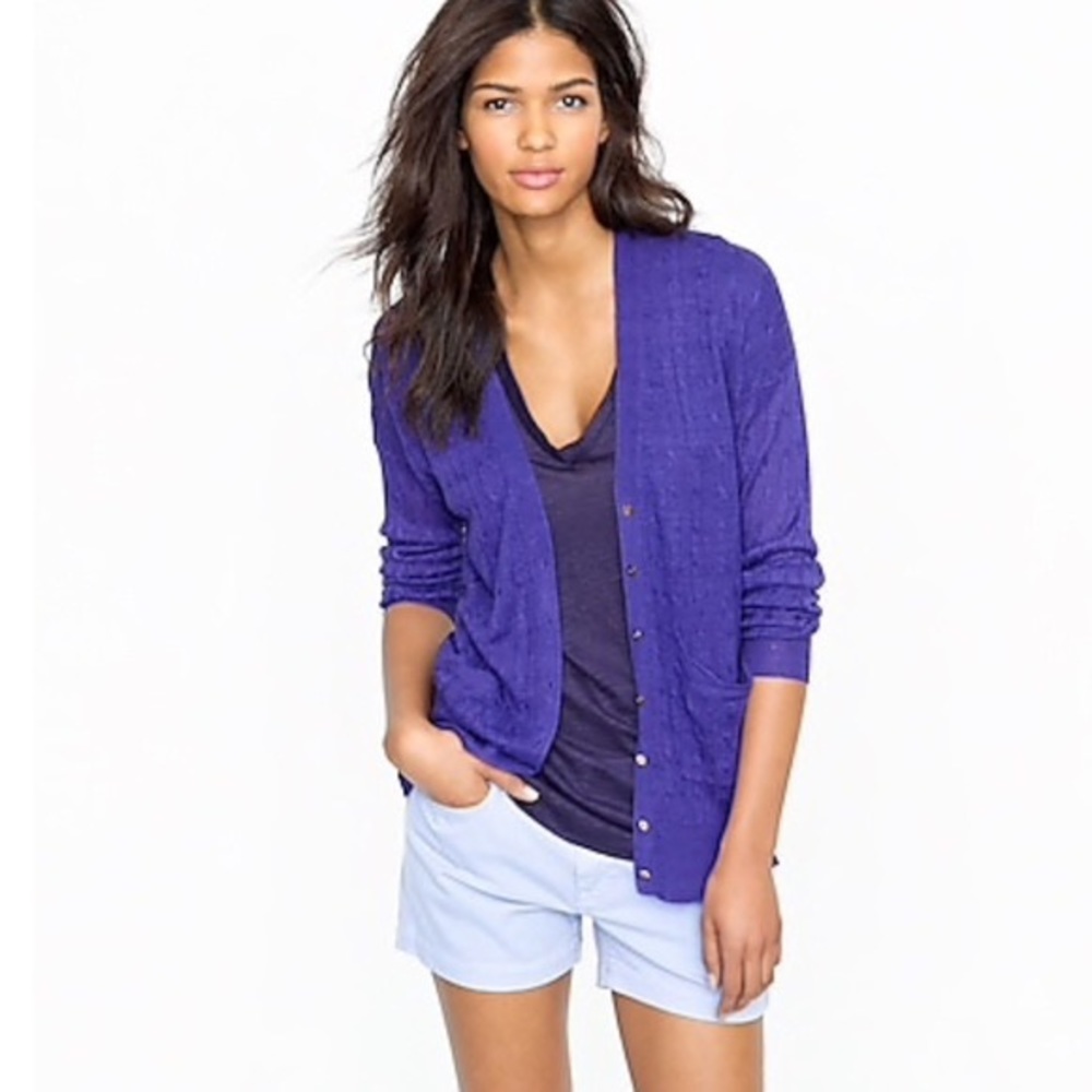 JCREW linen cable cardigan